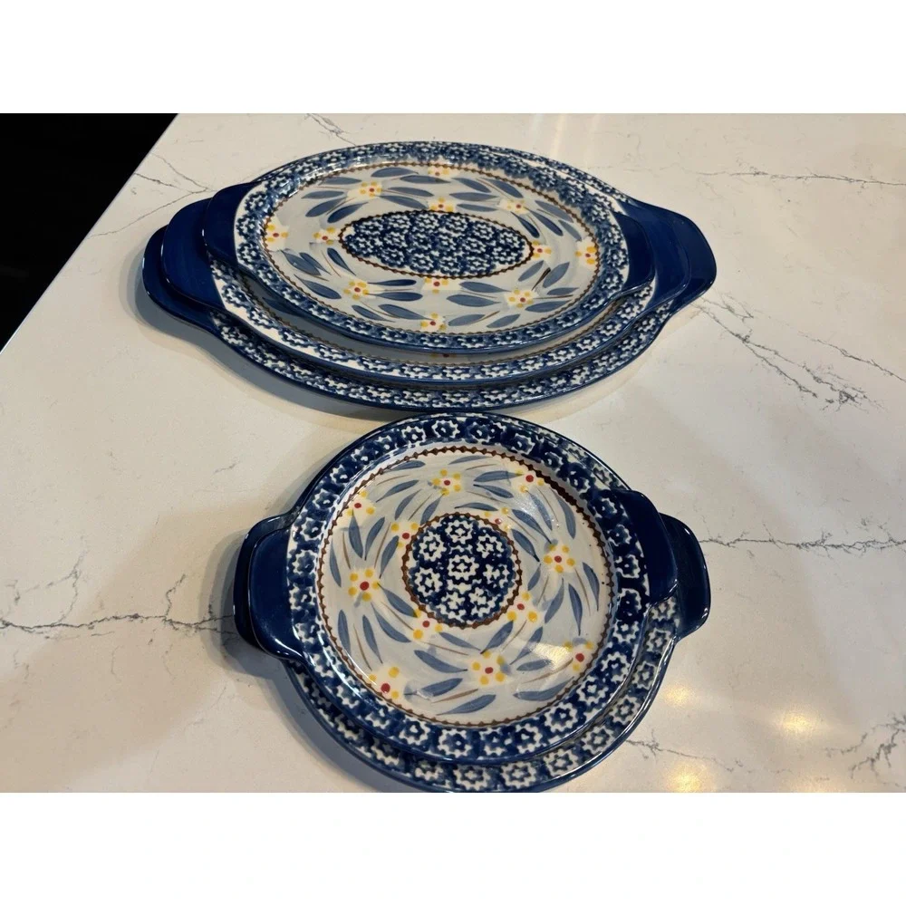 5- Temptations by Tara Old World  Ceramic Oval/Round Serving Platters